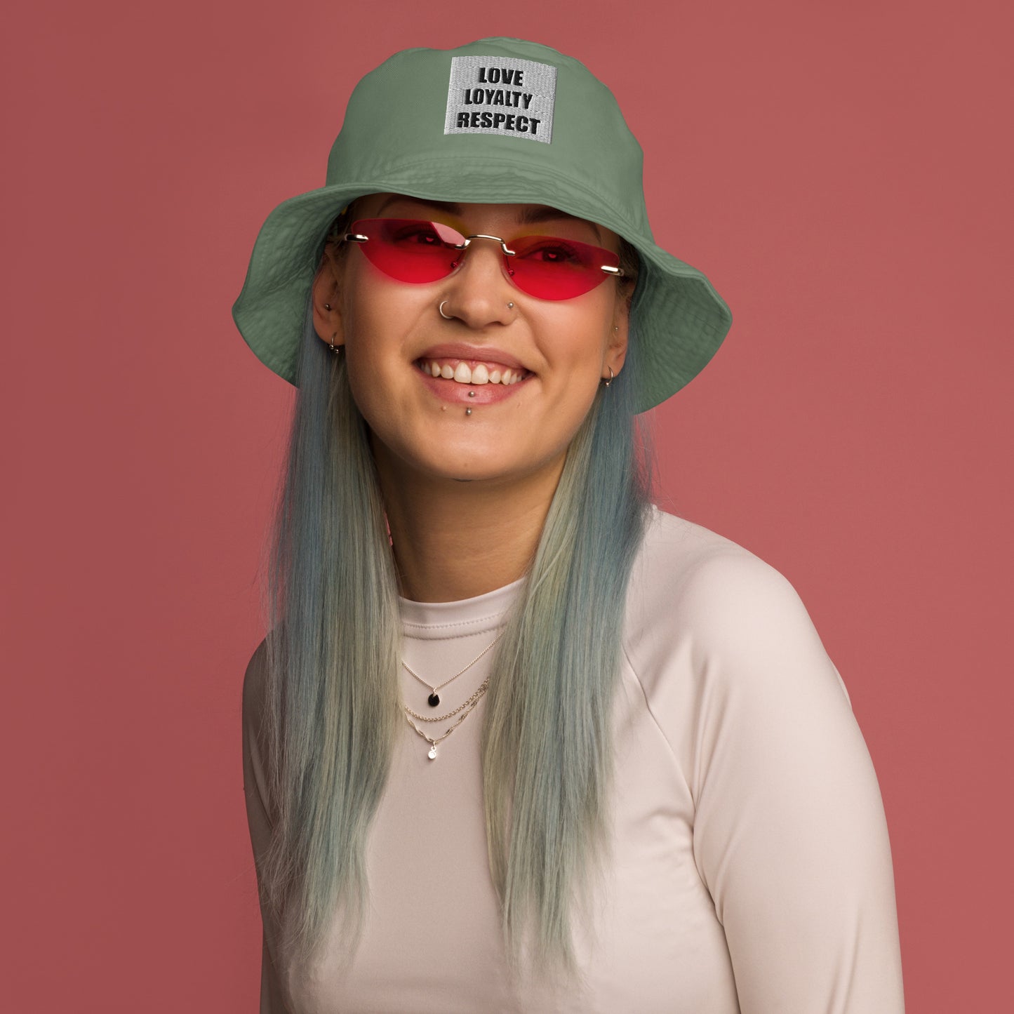 LOVE LOYALTY & RESPECT Organic bucket hat